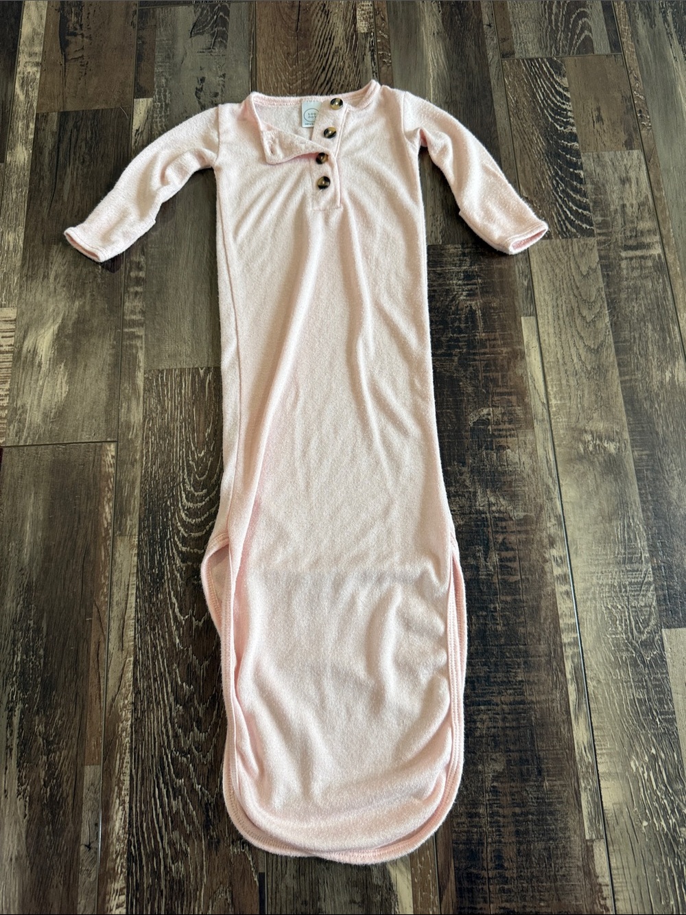 Lou Lou & Company Light Pink Baby Gown with Button Front